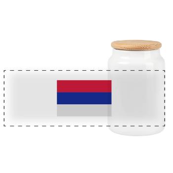 Serbie - Boîte à biscuits avec couvercle en bois - blanc - Devant