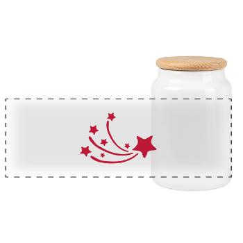 shooting_stars_2 - Panoramic Cookie Jar with Wooden Lid - white - Front