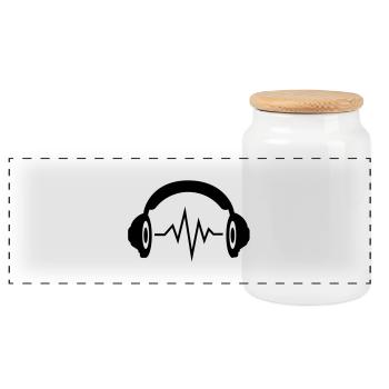 dj__f1 - Panoramic Cookie Jar with Wooden Lid - white - Front