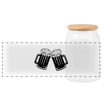 bier_prost__f2 - Boîte à biscuits avec couvercle en bois - blanc - Devant