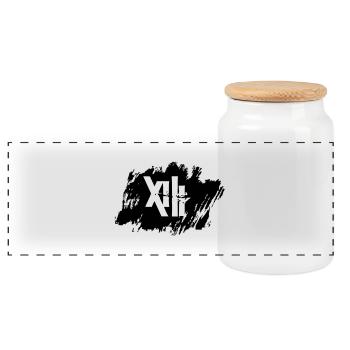 13#2 - Boîte à biscuits avec couvercle en bois - blanc - Devant