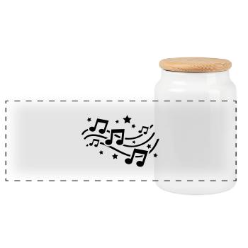 music_design_tq1 - Panorama Keksdose mit Holzdeckel - Weiß - Vorne