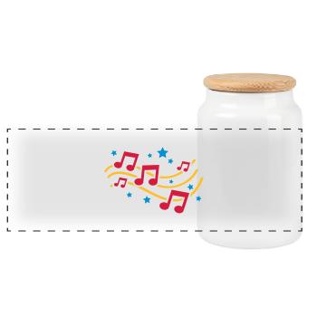 music_design_tq3 - Panorama Keksdose mit Holzdeckel - Weiß - Vorne