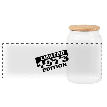 année 1973 limited edition - Boîte à biscuits avec couvercle en bois - blanc - Devant