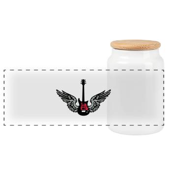 guitar_wings_042013_a_3c - Boîte à biscuits avec couvercle en bois - blanc - Devant