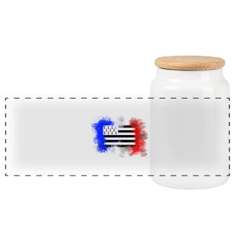 France Bretagne - Boîte à biscuits avec couvercle en bois - blanc - Devant