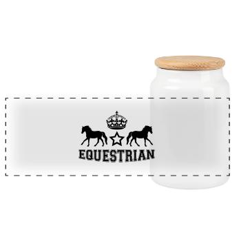 Equestrian - Horse Hoodies and T-shirts - Panorama Keksdose mit Holzdeckel - Weiß - Vorne