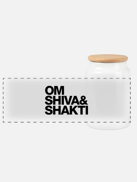 OM SHIVA & SHAKTI - Panorama Keksdose mit Holzdeckel - Weiß