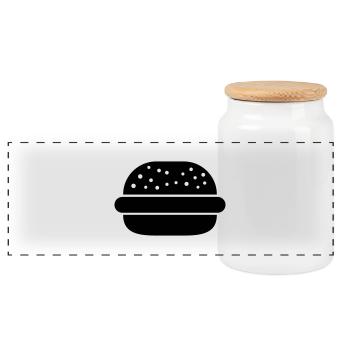 Hamburger - Panorama Keksdose mit Holzdeckel - Weiß - Vorne