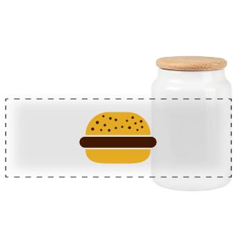 Hamburger - Panorama Keksdose mit Holzdeckel - Weiß - Vorne
