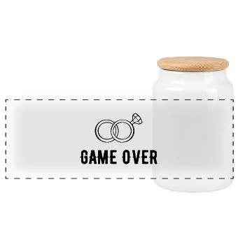 Game over evg - Boîte à biscuits avec couvercle en bois - blanc - Devant