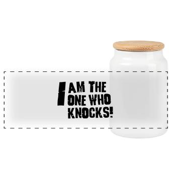 I am the one who knocks - Panorama Keksdose mit Holzdeckel - Weiß - Vorne