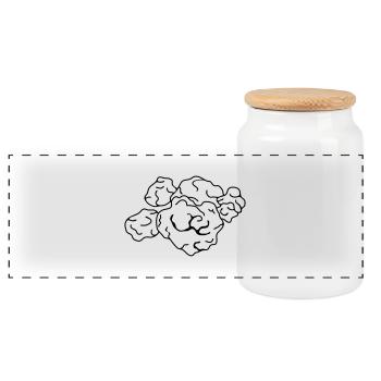 truffes - Boîte à biscuits avec couvercle en bois - blanc - Devant