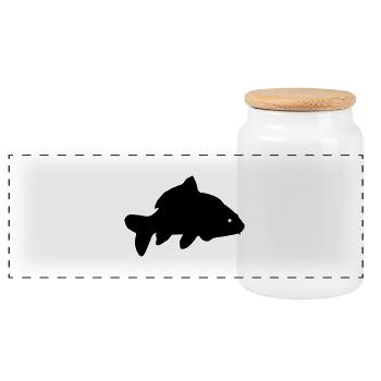 Carpe - Boîte à biscuits avec couvercle en bois - blanc - Devant