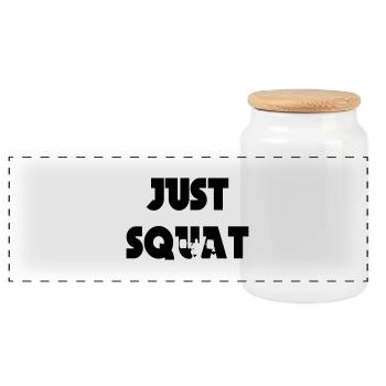 Just squat - Panorama Keksdose mit Holzdeckel - Weiß - Vorne