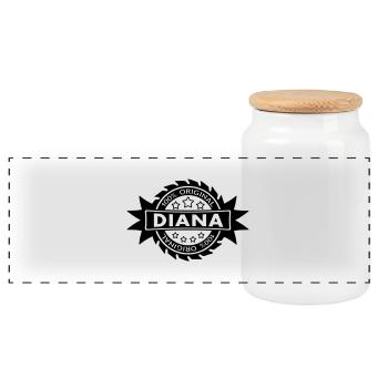 DIANA star original 1c - Panorama Keksdose mit Holzdeckel - Weiß - Vorne