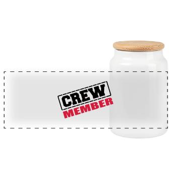 crew_member - Boîte à biscuits avec couvercle en bois - blanc - Devant