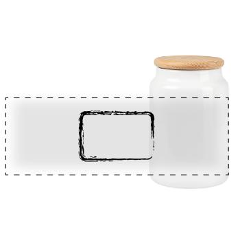 Cadre de course des brosses - Boîte à biscuits avec couvercle en bois - blanc - Devant
