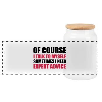 Expert Advice - Boîte à biscuits avec couvercle en bois - blanc - Devant