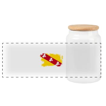 Lorraine stylée - Boîte à biscuits avec couvercle en bois - blanc - Devant