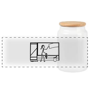 fensterputzer - Panorama Keksdose mit Holzdeckel - Weiß - Vorne