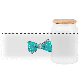 noeudpapillona2 - Boîte à biscuits avec couvercle en bois - blanc - Devant
