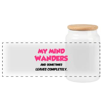 Funny - Panoramic Cookie Jar with Wooden Lid - white - Front