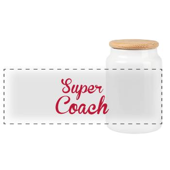Coach / Trainer / Sport / Coaching / Zug / Manager - Panorama Keksdose mit Holzdeckel - Weiß - Vorne