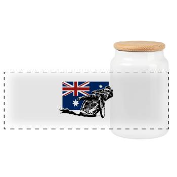 Speedway - Australia Flag - Panorama Keksdose mit Holzdeckel - Weiß - Vorne
