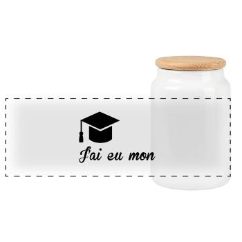 Diplôme : A Personnaliser / diplome ecole etudes - Boîte à biscuits avec couvercle en bois - blanc - Devant
