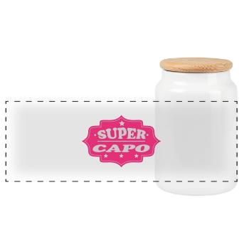 Super capo 111 - Panorama Keksdose mit Holzdeckel - Weiß - Vorne