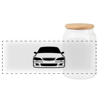 JDM Car eyes Accord | T-shirts JDM - Panoramic Cookie Jar with Wooden Lid - white - Front