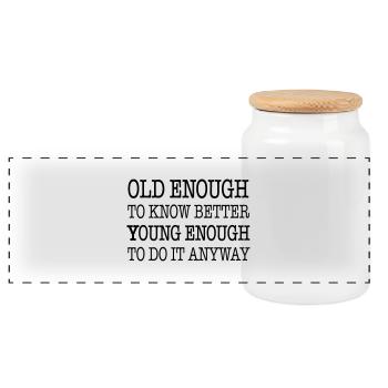 Best Birthday Shirt - Funny Joke - Panoramic Cookie Jar with Wooden Lid - white - Front