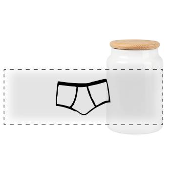 slips unterwaesche maenner 1 - Boîte à biscuits avec couvercle en bois - blanc - Devant