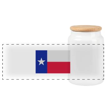 Flag Texas - Boîte à biscuits avec couvercle en bois - blanc - Devant