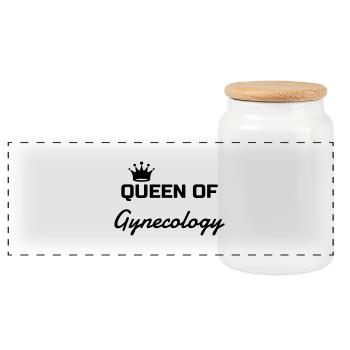 Gynecologist Gynécologue Gynäkologe Médecine - Panoramic Cookie Jar with Wooden Lid - white - Front