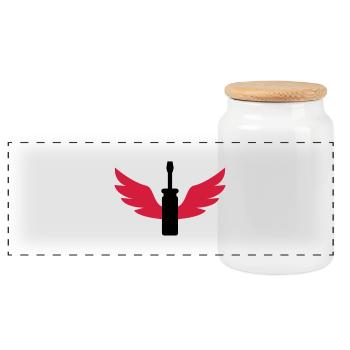réparateur / réparation / réparer / bricolage - Boîte à biscuits avec couvercle en bois - blanc - Devant