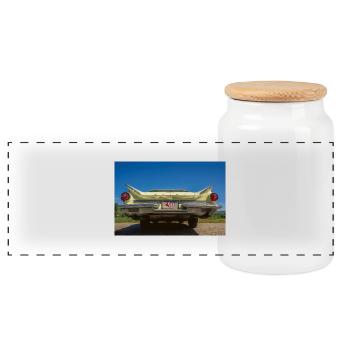 Oldtimer, Buick Car - Panorama Keksdose mit Holzdeckel - Weiß - Vorne