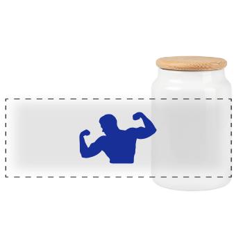 bodybuilder musculation bodybuilding 7bic - Boîte à biscuits avec couvercle en bois - blanc - Devant