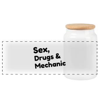 mécanique / mécanicien / mécano / garage - Boîte à biscuits avec couvercle en bois - blanc - Devant