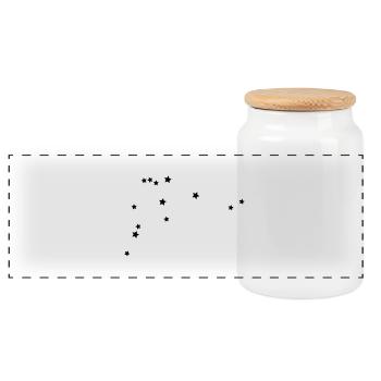 zodiac sign Aquarius - Panoramic Cookie Jar with Wooden Lid - white - Front