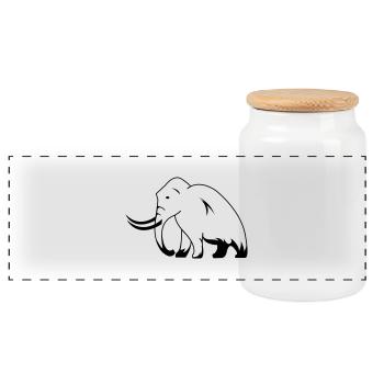 mammut - Panoramic Cookie Jar with Wooden Lid - white - Front