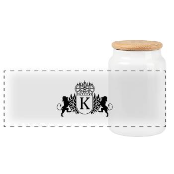 k_symbol__king - Panorama Keksdose mit Holzdeckel - Weiß - Vorne