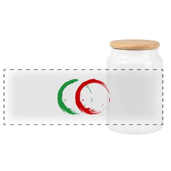 Iran - Panorama Keksdose mit Holzdeckel - Weiß - Vorne
