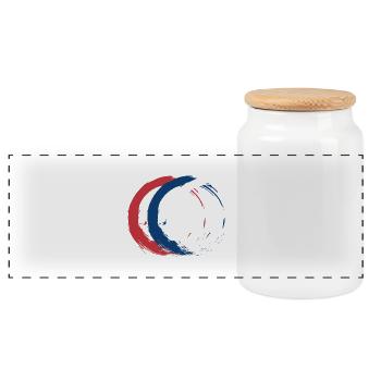 Serbie - Boîte à biscuits avec couvercle en bois - blanc - Devant