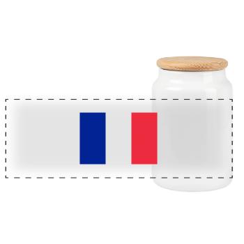 Drapeau français / French flag - Boîte à biscuits avec couvercle en bois - blanc - Devant