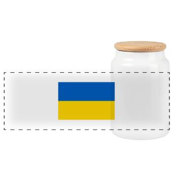 Drapeau Ukraine / Ukraine flag - Boîte à biscuits avec couvercle en bois - blanc - Devant