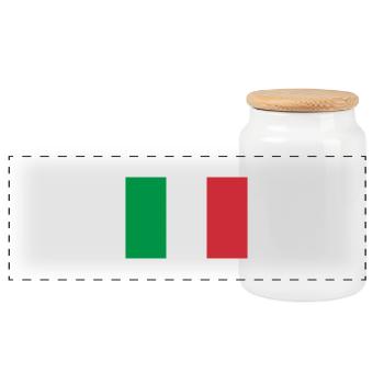 Flag Italy / Italian flag - Panoramic Cookie Jar with Wooden Lid - white - Front