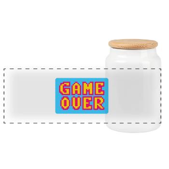 Game Over retrogaming vintage pixels - Boîte à biscuits avec couvercle en bois - blanc - Devant