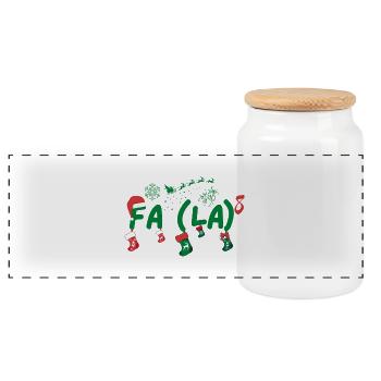Noël Santa Fa La 8 Drôle de professeur de mathématiques - Boîte à biscuits avec couvercle en bois - blanc - Devant